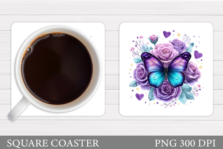 Butterfly Coaster Design. Butterfly Sublimation