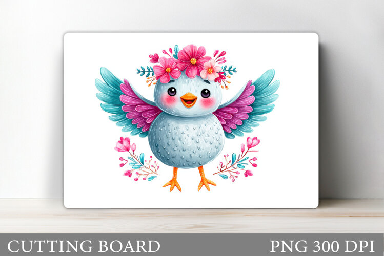 Cute Bird Cutting Board Design. Cute Bird Sublimation example image 1