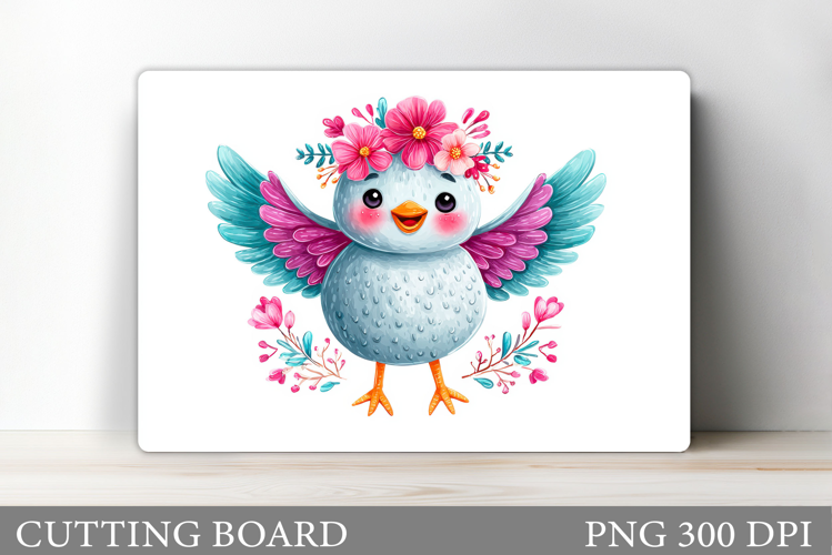 Cute Bird Cutting Board Design. Cute Bird Sublimation