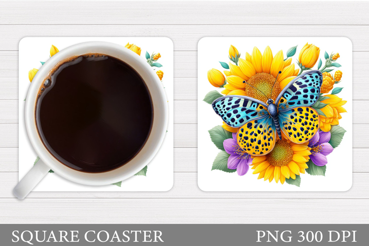 Butterfly Coaster Sublimation. Butterfly Coaster Design