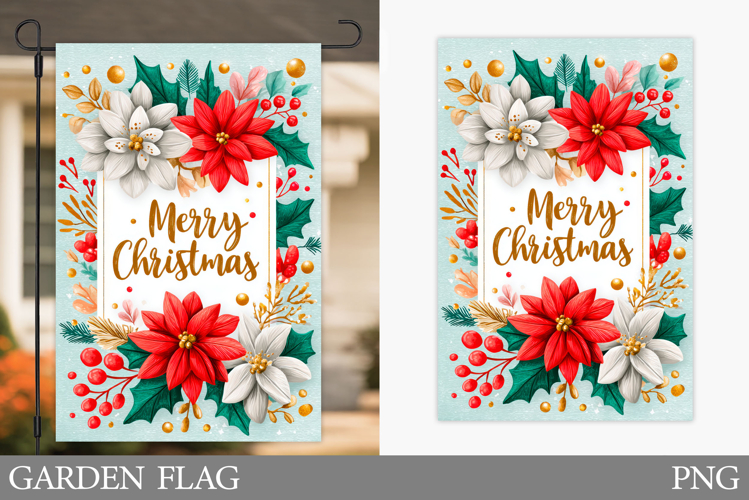 Merry Christmas Garden Flag. Christmas Garden Flag Design
