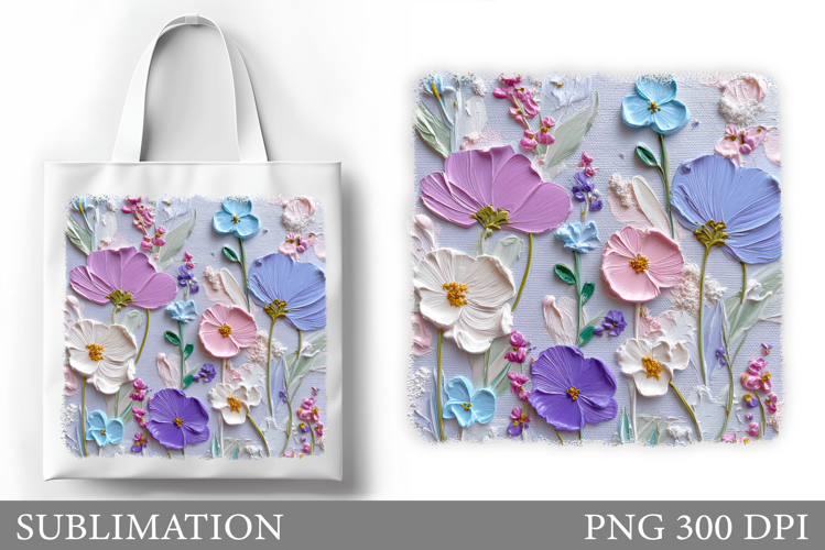 Wildflowers Tote Bag Sublimation. Flowers Sublimation