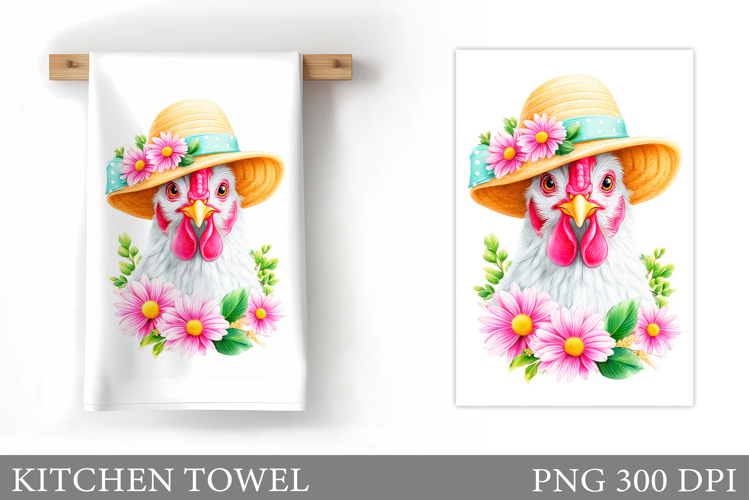 Chicken Kitchen Towel Design. Chicken Sublimation