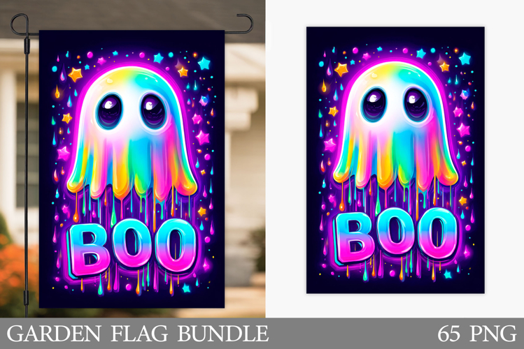 Ghost Garden Flag Sublimation. Halloween Garden Flag Design example image 1