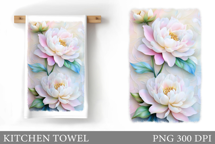 Flowers Kitchen Towel Design. Kitchen Towel Sublimation