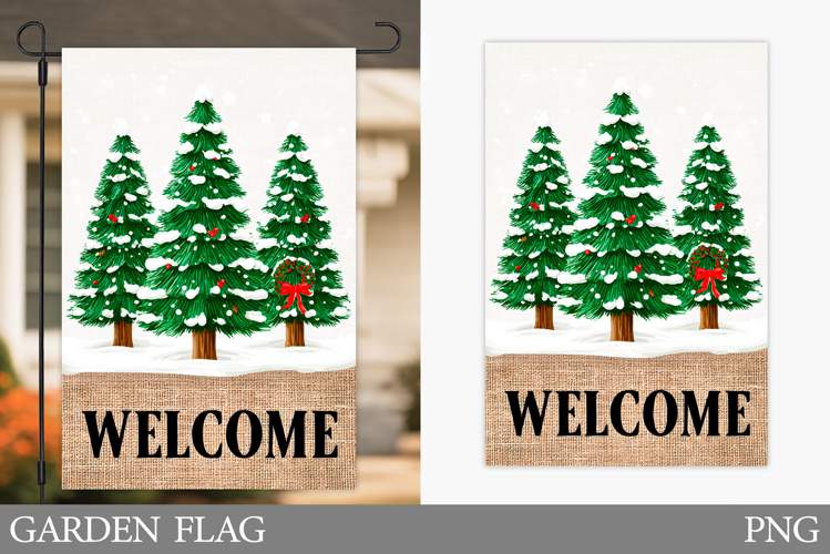 Christmas Tree Garden Flag. Christmas Garden Flag Design