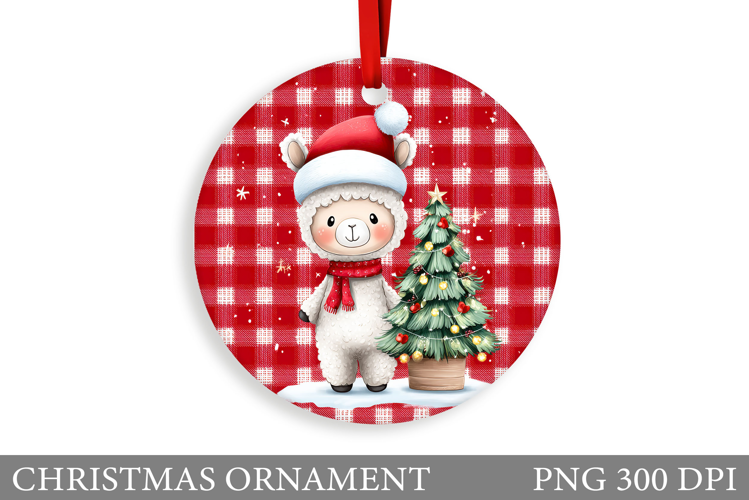 Cute Lama Christmas Ornament. Christmas Ornament Design