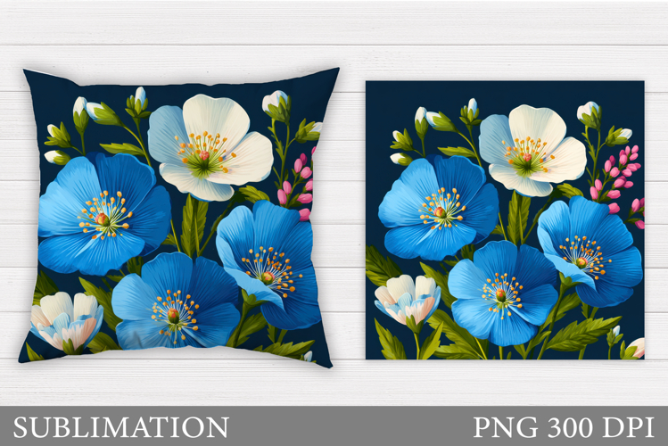 Floral Pillow Design. Flowers Pillow Sublimation
