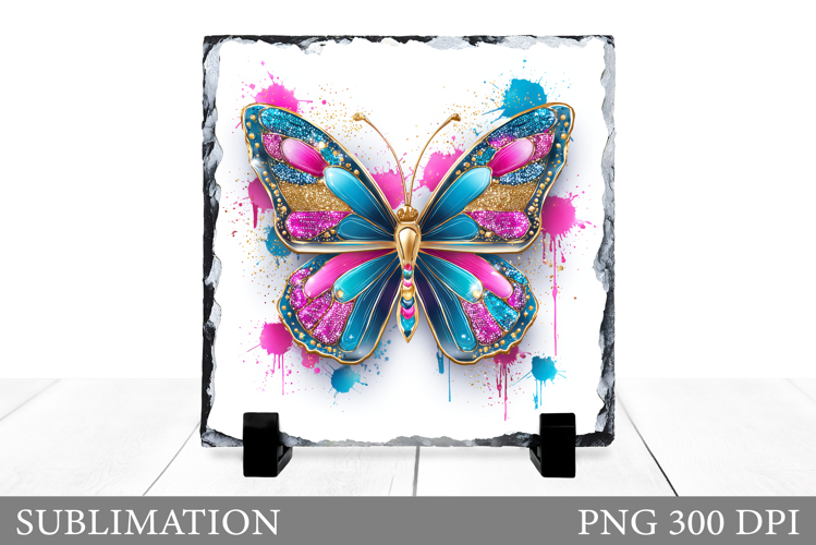 Butterfly Sublimation. Butterfly Slate Design