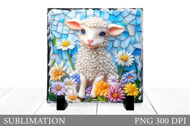 Cute Lamb Sublimation. Lamb Slate Sublimation