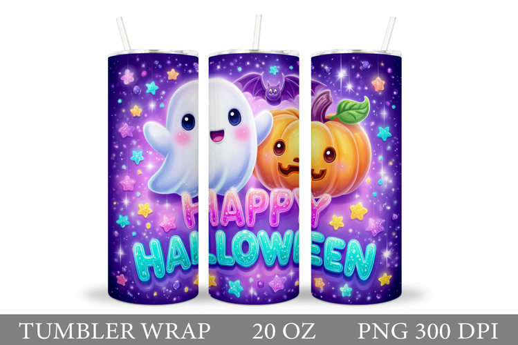 Happy Halloween Tumbler. Cute Pumpkin Tumbler Sublimation