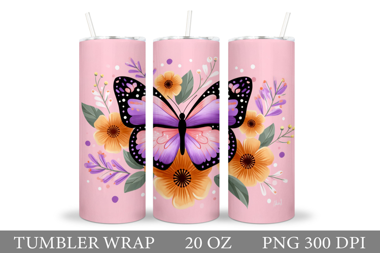 Butterfly Tumbler Design. Butterfly Sublimation