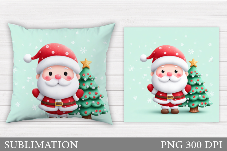 Santa Claus Pillow Design. Christmas Pillow Sublimation
