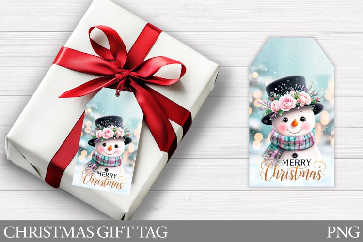 Christmas Snowman Gift Tag. Christmas Gift Tag Design example image 1