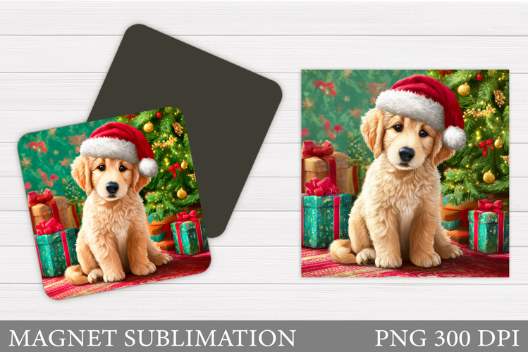 Christmas Dog Magnet Design. Christmas Magnet Sublimation