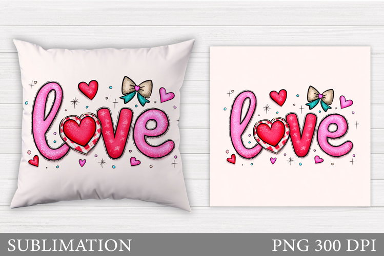 Love Pillow Design. Valentines Pillow Sublimation
