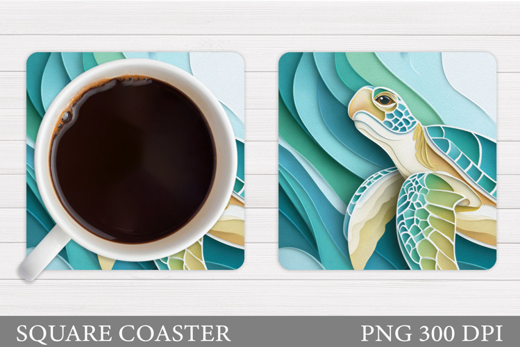 Sea Turtle Coaster Design. Sea Turtle Sublimation
