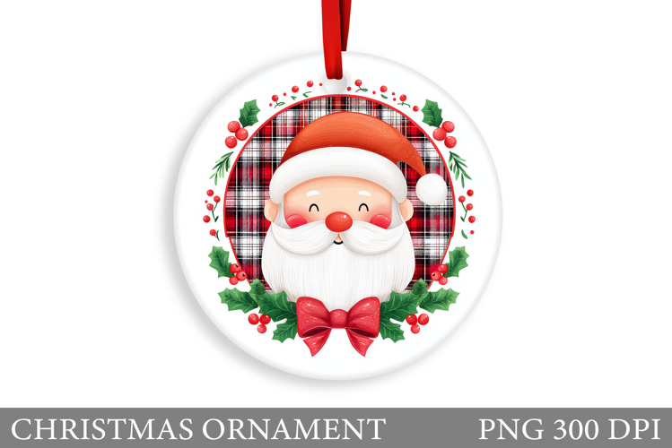 Cute Santa Claus Christmas Ornament. Santa Claus Sublimation