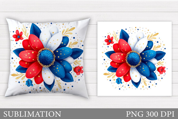 Flower Pillow Design. Floral Pillow Sublimation example image 1
