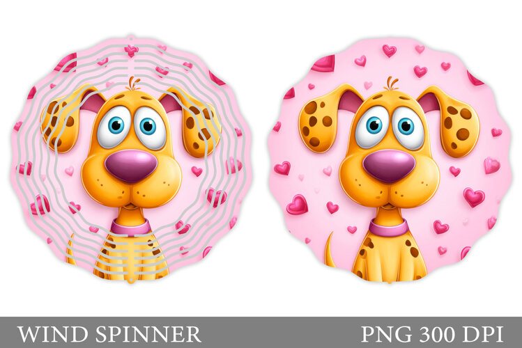 Valentines Dog Wind Spinner. Valentines Wind Spinner Design example image 1