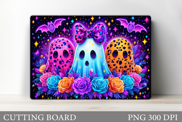 Ghost Cutting Board Sublimation. Halloween Cutting Board
