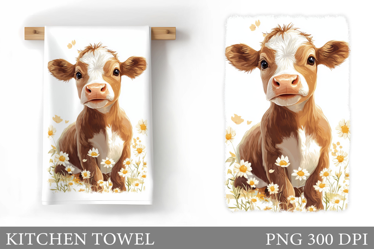 Cow Kitchen Towel Design. Cow Sublimation