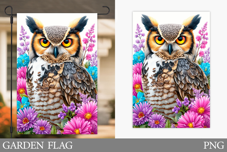 Owl Garden Flag Design. Owl Sublimation