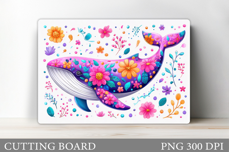 Whale Cutting Board Design. Whale Sublimation