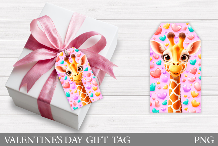 Valentines Giraffe Gift Tag. Valentine Gift Tag Printable