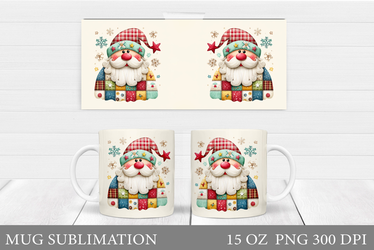 Santa Claus Mug Design. Christmas Mug Sublimation