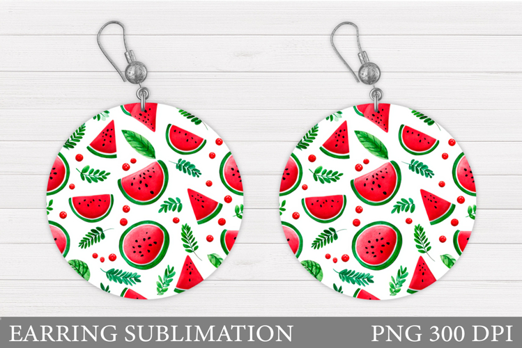 Watermelon Round Earring. Watermelon Earring Sublimation