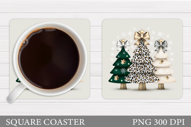 Christmas Tree Coaster Sublimation. Christmas Coaster Design