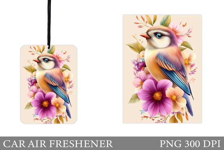Bird Car Air Freshener. Flowers Car Air Freshener Design