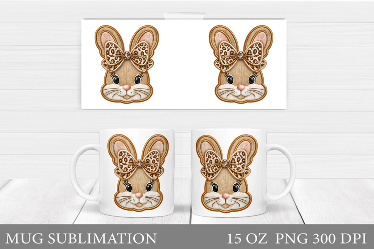 Cute Bunny Mug Design. Cute Bunny Sublimation
