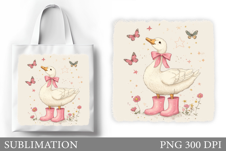 Cute Goose Tote Bag Design. Cute Goose Sublimation