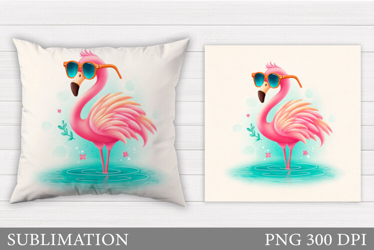 Flamingo Pillow Design. Flamingo Sublimation example image 1