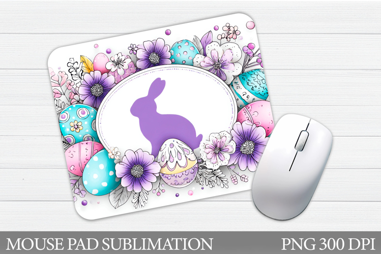 Easter Bunny Mouse Pad. Spring Bunny Mouse Pad Sublimation