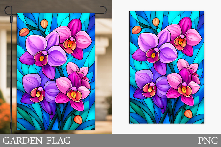 Flowers Garden Flag Sublimation. Floral Garden Flag Design