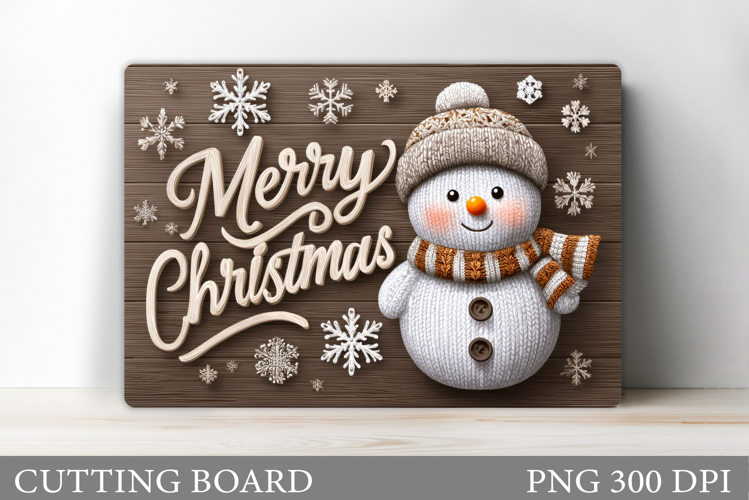 Cute Snowman Cutting Board. Winter Cutting Board Sublimation