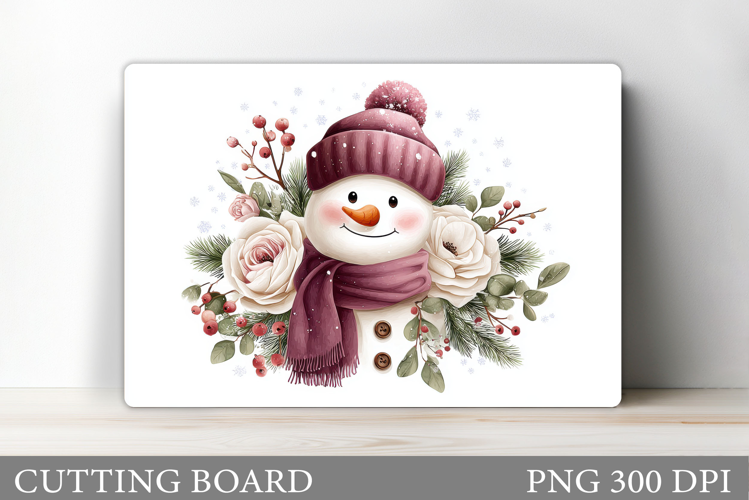 Cute Snowman Cutting Board. Winter Cutting Board Sublimation