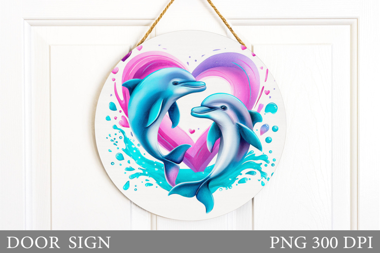 Valentines Dolphin Door Sign. Valentines Door Sign Design