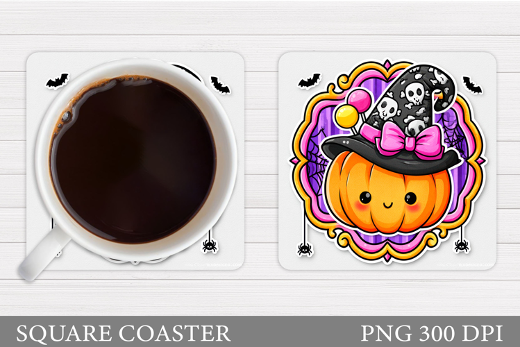 Cute Pumpkin Coaster. Cute Halloween Coaster Sublimation