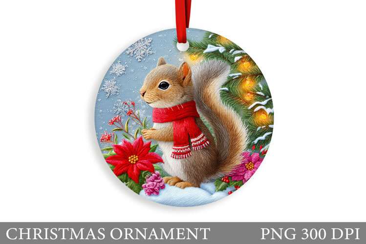 Cute Squirrel Christmas Ornament. Christmas Ornament Design example image 1