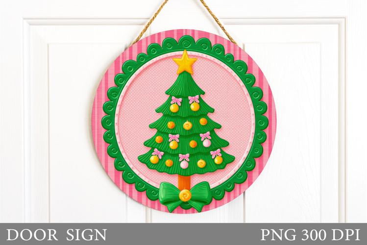 Christmas Tree Door Sign. Christmas Door Sign Design