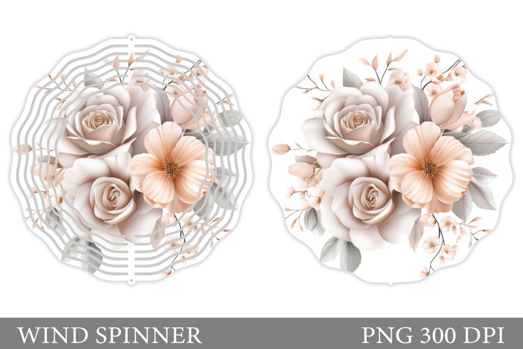 Flowers Wind Spinner Design. Floral Wind Spinner Sublimation example image 1