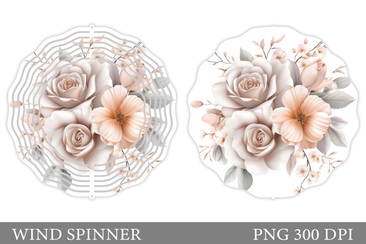 Flowers Wind Spinner Design. Floral Wind Spinner Sublimation