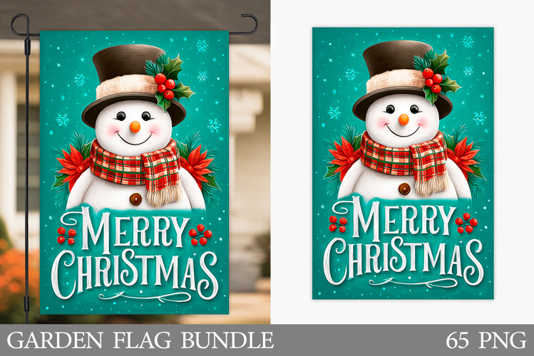 Cute Snowman Garden Flag. Christmas Garden Flag Design