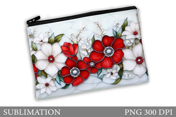 Floral Makeup Bag. Flowers Makeup Pouch Sublimation