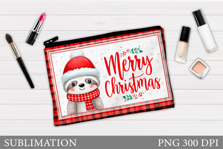 Sloth Cosmetics Bag Design. Christmas Makeup Bag Sublimation