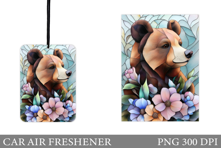 Cute Bear Car Air Freshener Design. Cute Bear Sublimation